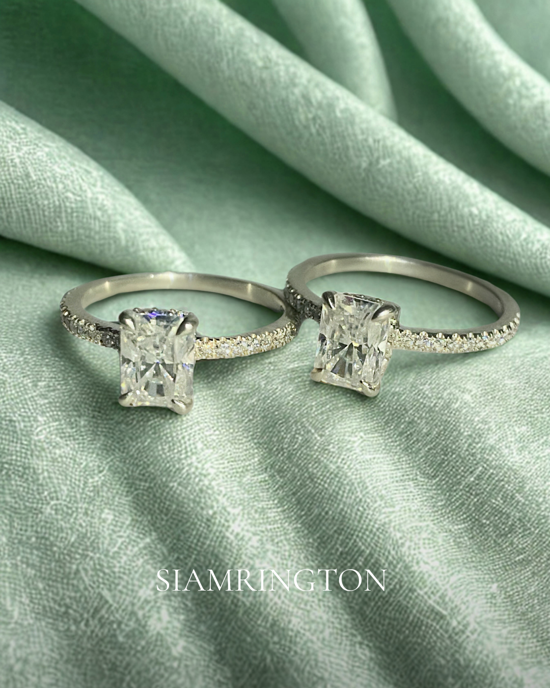 Baguette Vertical Half-Solitaire Ring
