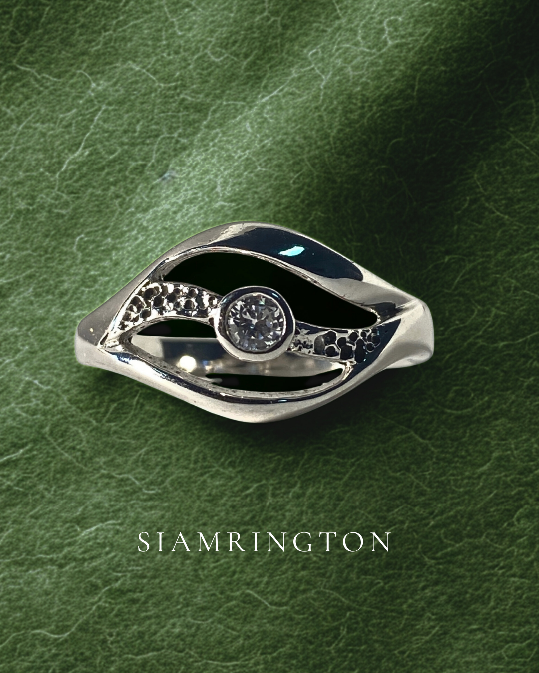 Coral Eye Diamond Ring