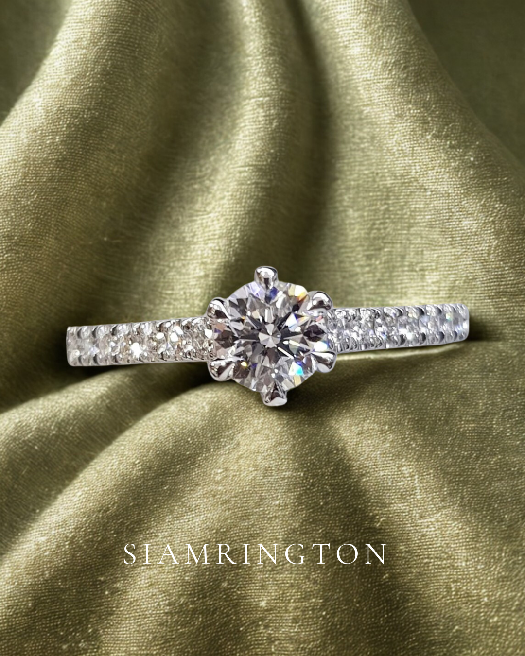Half Solitaire Gold Ring