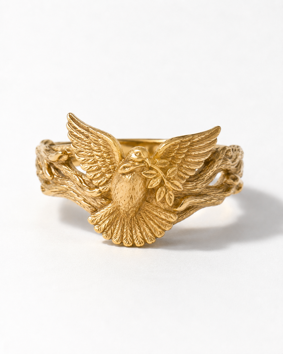 The Paxoria Olive Branch Dove Ring