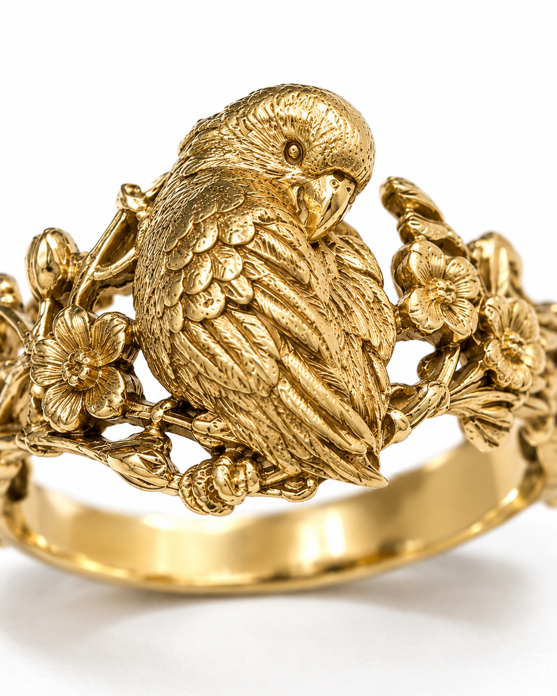 The Psittaria Preening Parrot Openwork Ring